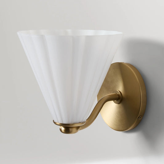 Kiro Modern Rippled Glass Flared Decorative Wall Sconce sku.webp__PID:c3146f8d-faf1-4e21-bf1a-90a043c87443