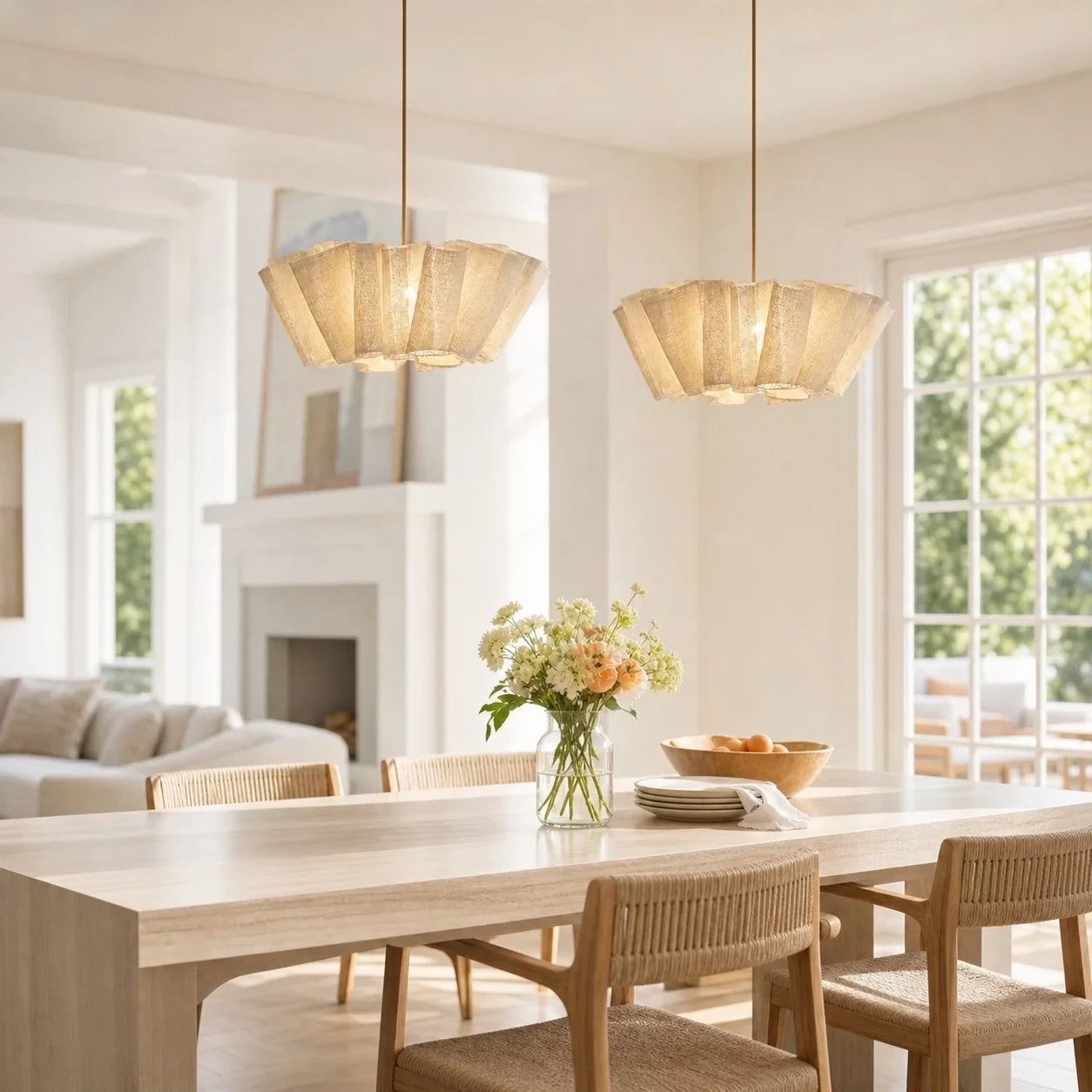Corvin crystal chandelier chosen for its balanced form and refined detail
