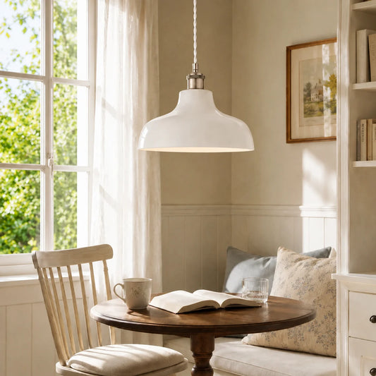 Laurel Pussywillow Pattern White Cement Pendant Light