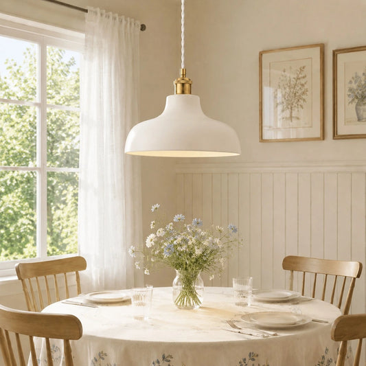 Laurel Pussywillow Pattern White Cement Pendant Light
