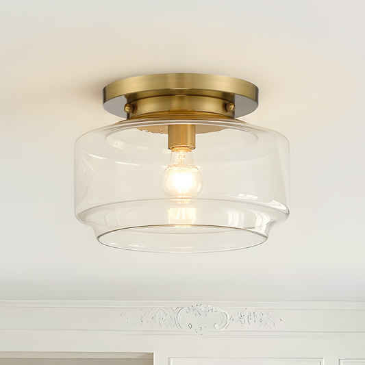 Lena Modern Brass Clear Glass Flush Mount Ceiling Light