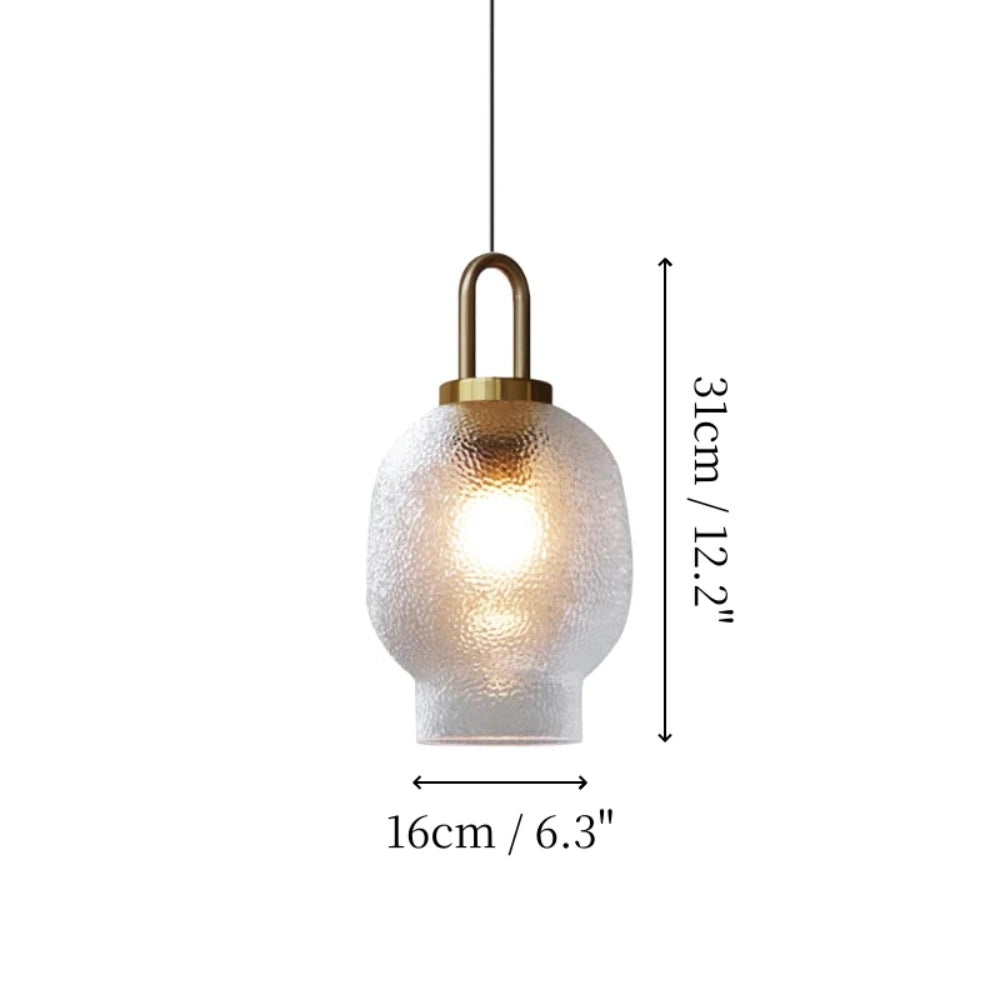 Lena Retro Clear Glass Pendant Light Model A dimensions