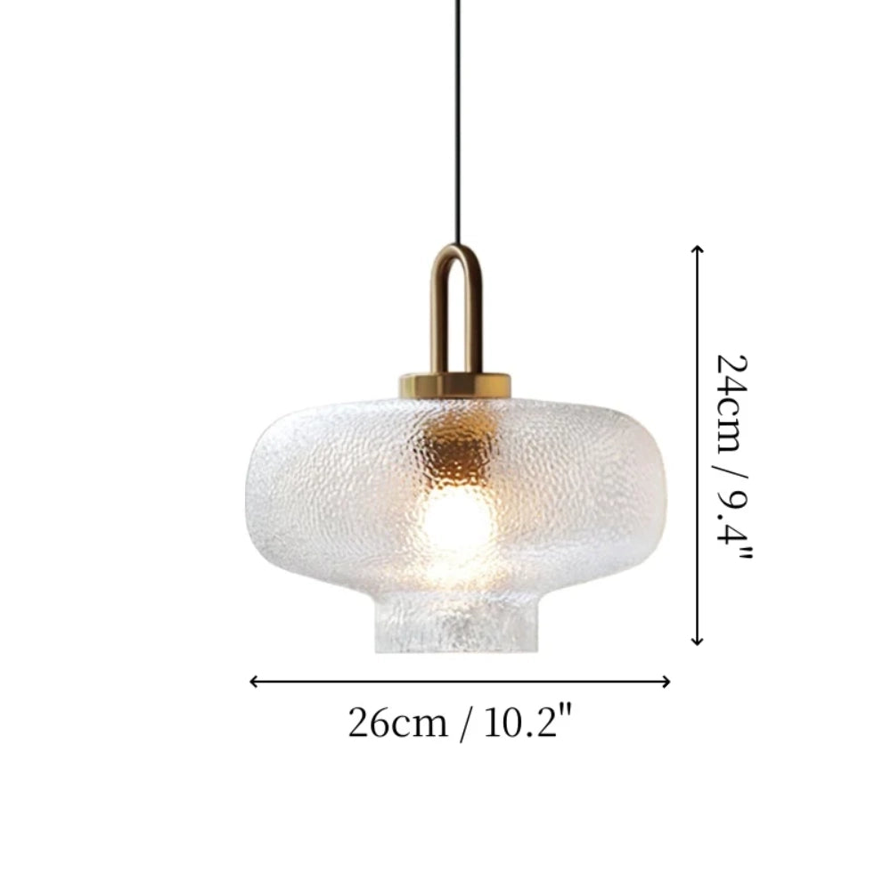 Lena Retro Clear Glass Pendant Light Model B dimensions