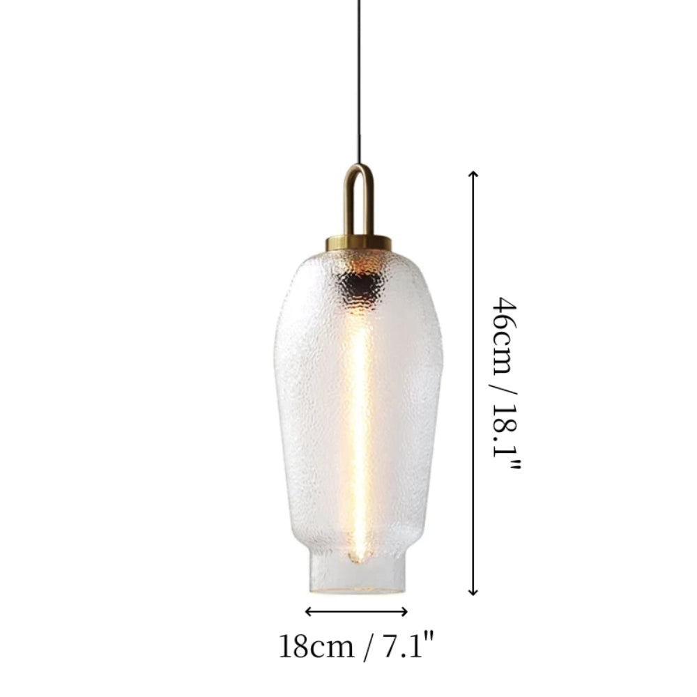 Lena Retro Clear Glass Pendant Light Model C dimensions