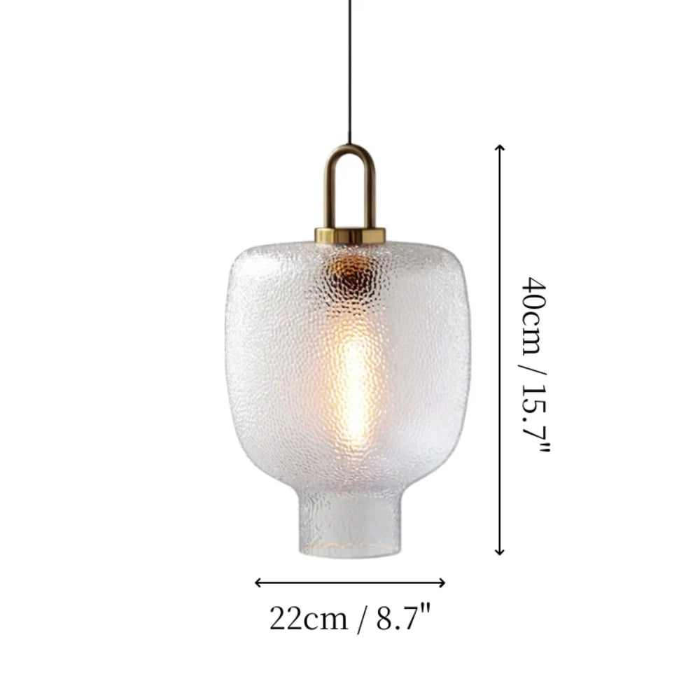 Lena Retro Clear Glass Pendant Light Model D dimensions