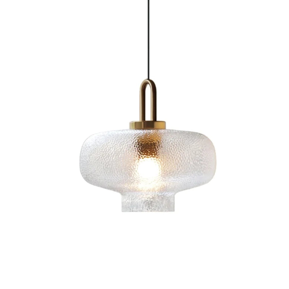 Lena Retro Clear Glass Pendant Light Model B 10.2 inch diameter by 9.4 inch height