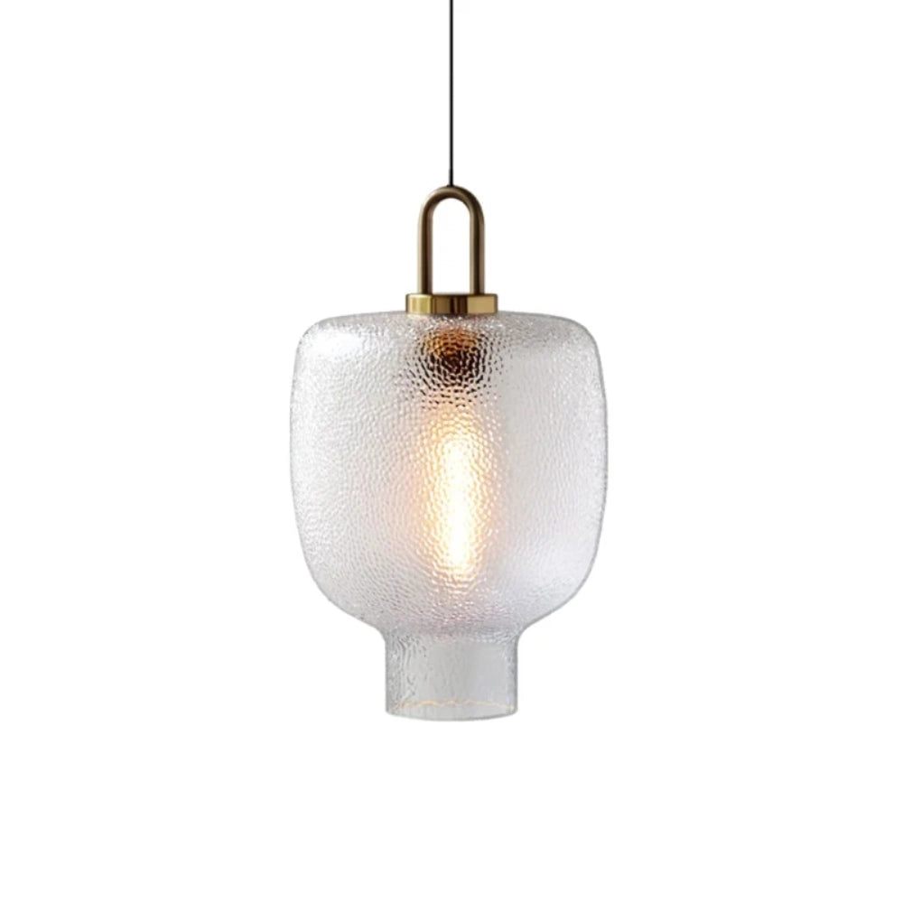 Lena Retro Clear Glass Pendant Light Model D 8.7 inch diameter by 15.7 inch height
