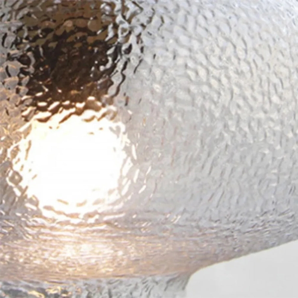 Lena Retro Clear Glass Pendant Light textured glass detail