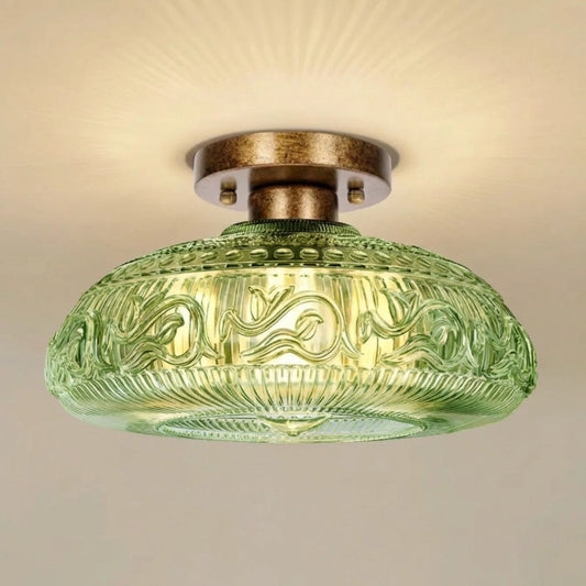 Linnea Modern Engraved Glass Ceiling Light