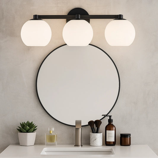 Lucas Modern Triple White Globe Wall Sconce