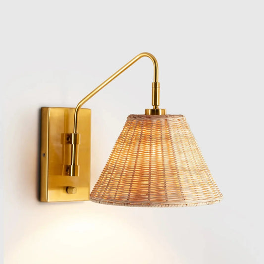 Luka Modern Rattan Shade Wall Light