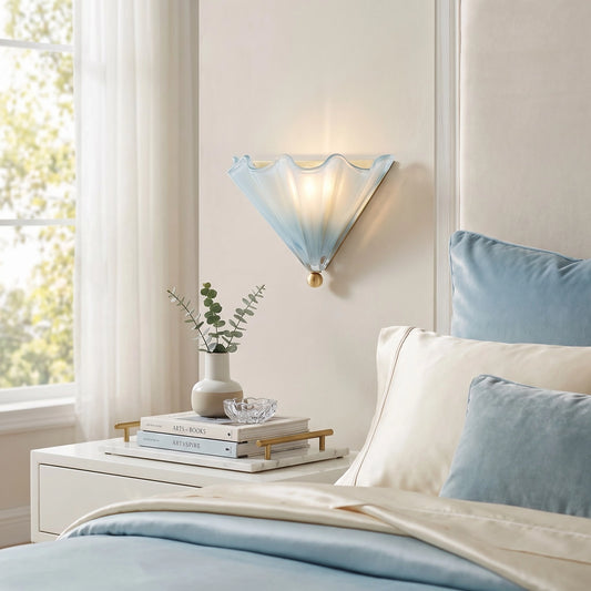 Luken Modern Art Deco Wave Colored Glass Wall Sconce