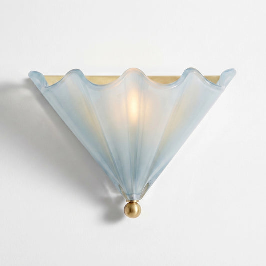 Luken Modern Art Deco Wave Colored Glass Wall Sconce