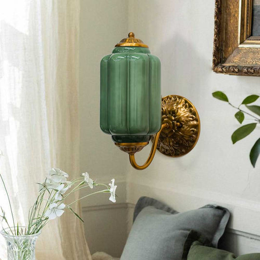 Lumi Vintage Milk Glass Oiled Brass Eloise Sconce