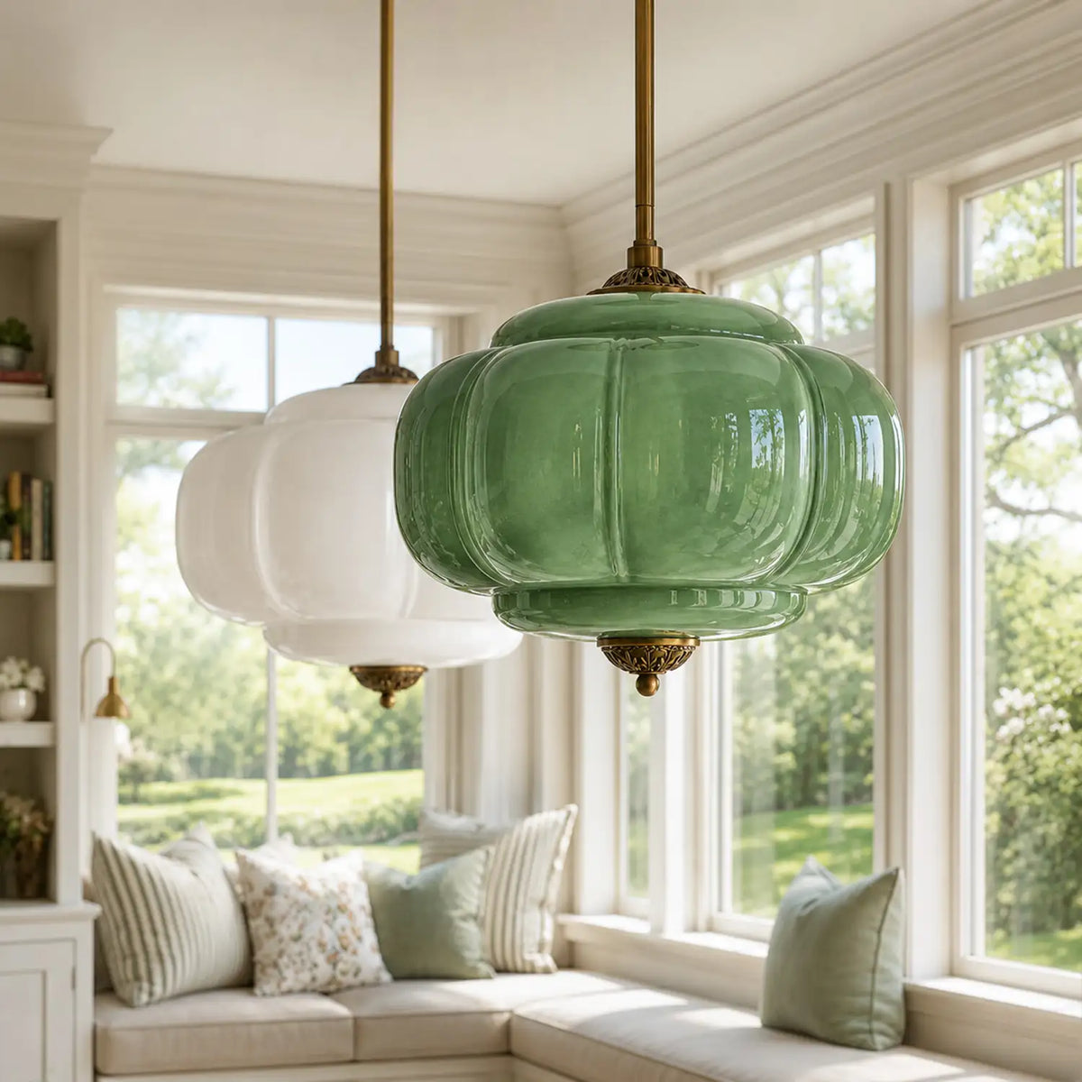 Eloise pumpkin glass pendant light