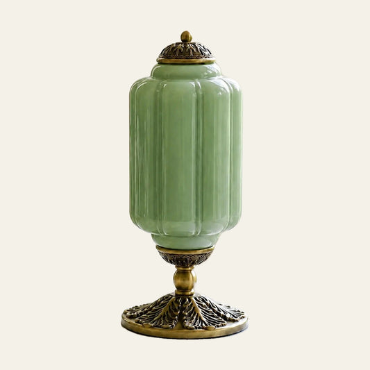 Lumi Franse Retro Crème Glazen Textuur Eloise Tafellamp