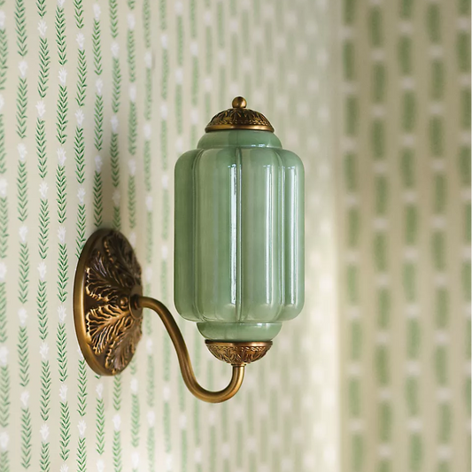 Lumi Vintage Milk Glass Oiled Brass Eloise Sconce