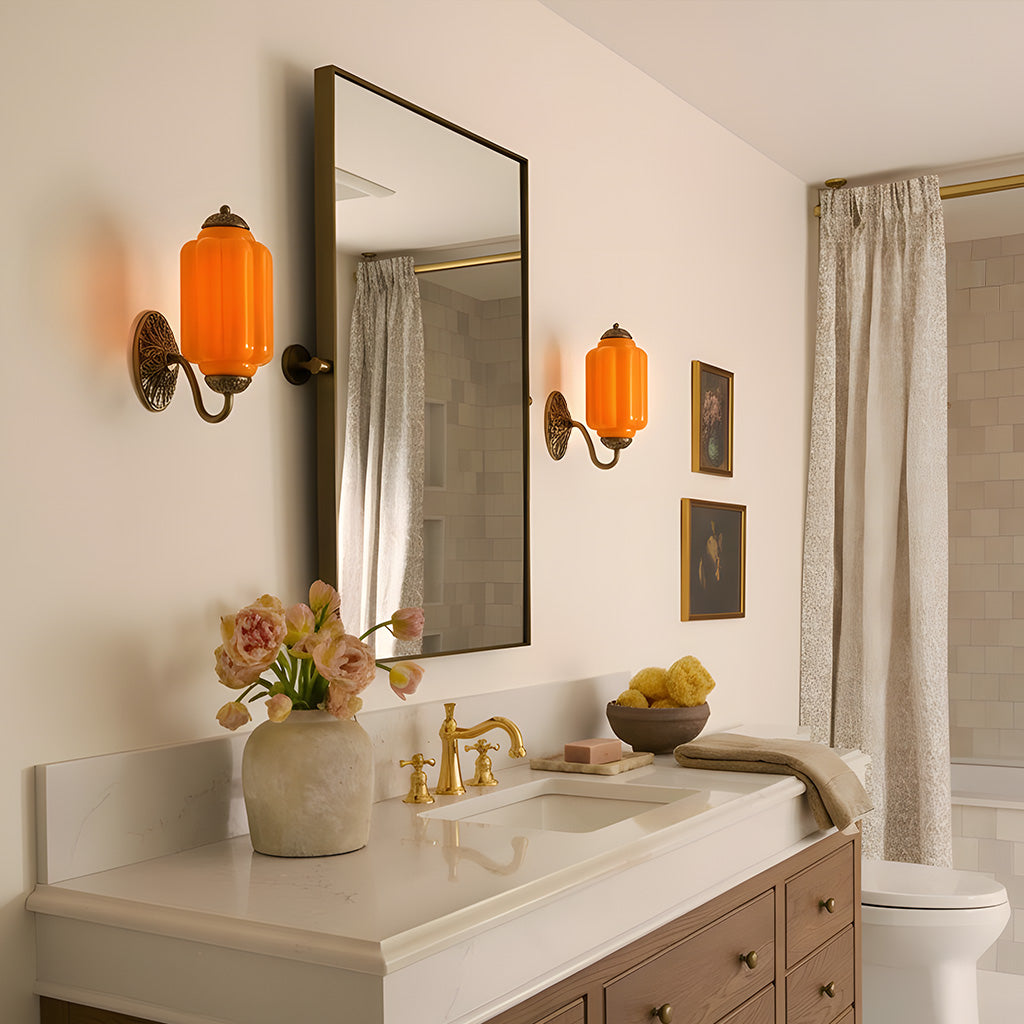 Lumi Vintage Milk Glass Oiled Brass Eloise Sconce