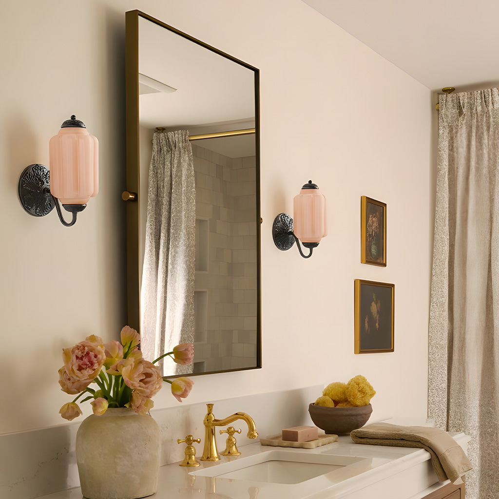 Lumi Vintage Milk Glass Oiled Brass Eloise Sconce