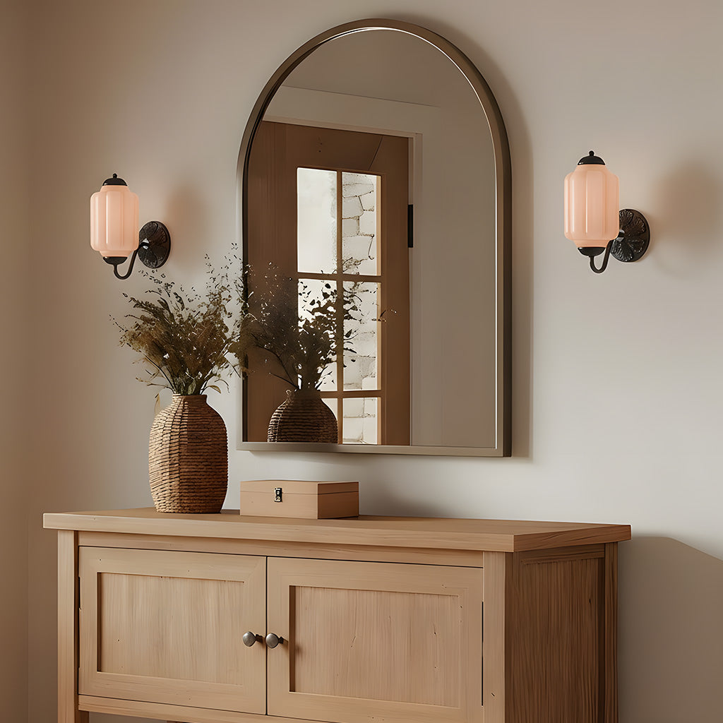 Lumi Vintage Milk Glass Oiled Brass Eloise Sconce