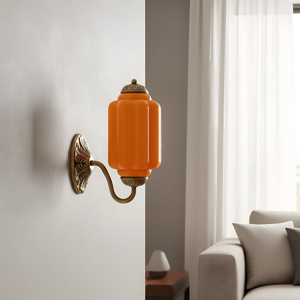 Lumi Vintage Milk Glass Oiled Brass Eloise Sconce