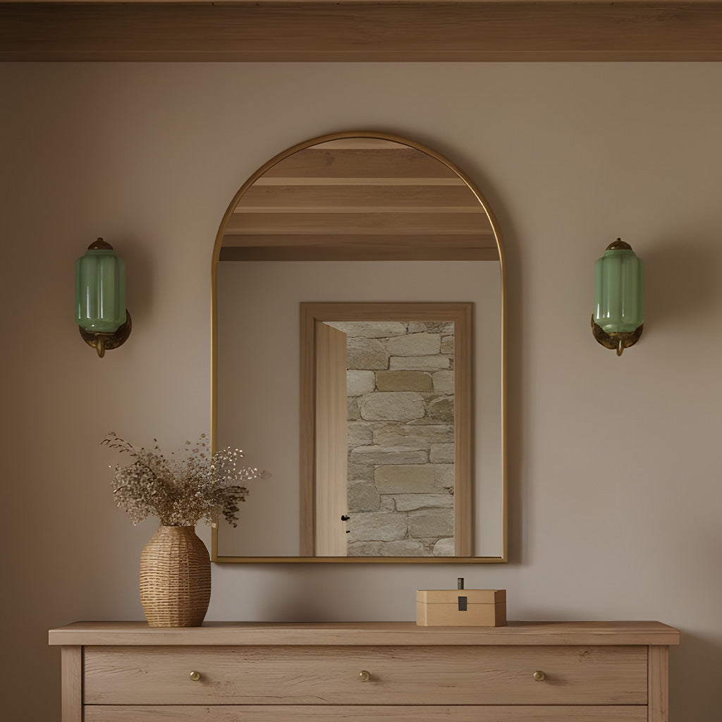 Lumi Vintage Milk Glass Oiled Brass Eloise Sconce