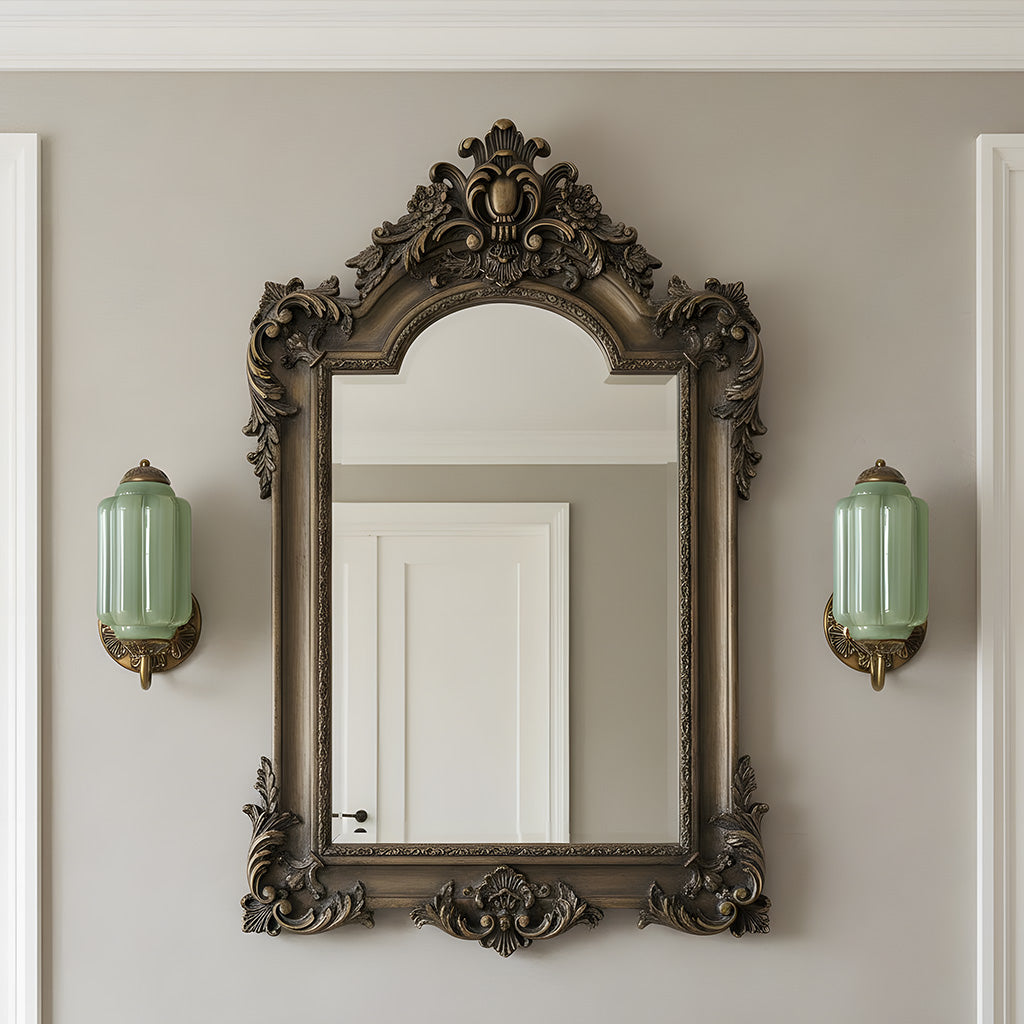 Lumi Vintage Milk Glass Oiled Brass Eloise Sconce