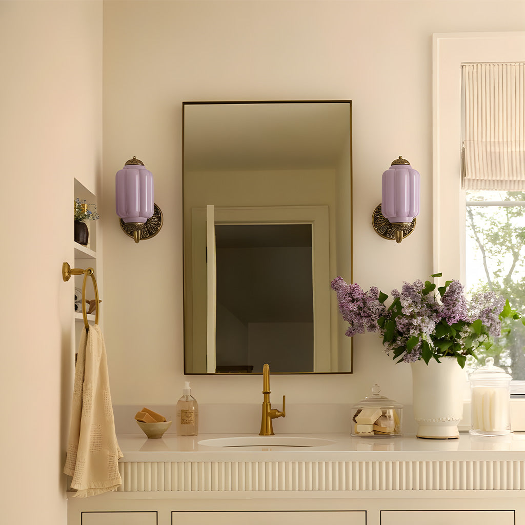 Lumi Vintage Milk Glass Oiled Brass Eloise Sconce