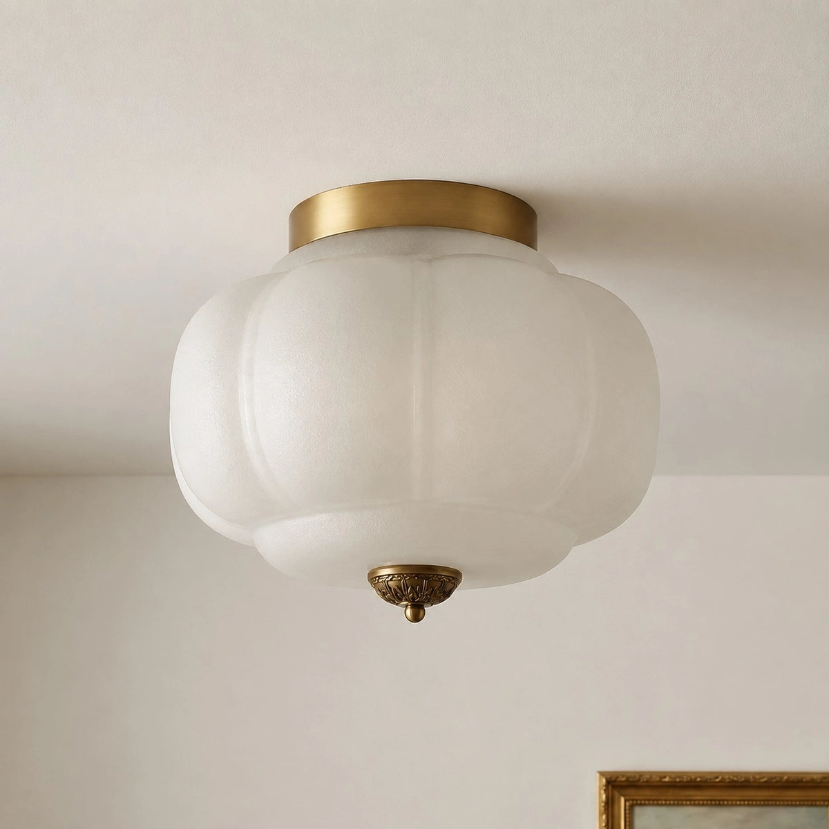 Lumi Vintage Milchglas-Deckenleuchte Eloise