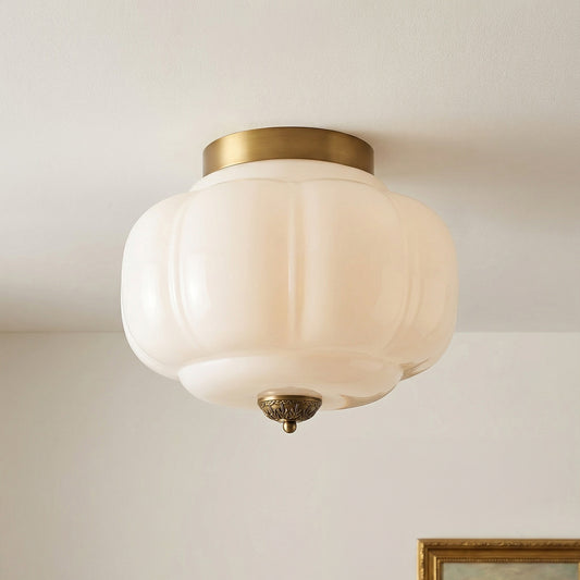 Lumi Vintage Milk Glass Semi Flush Mount Eloise Ceiling Light