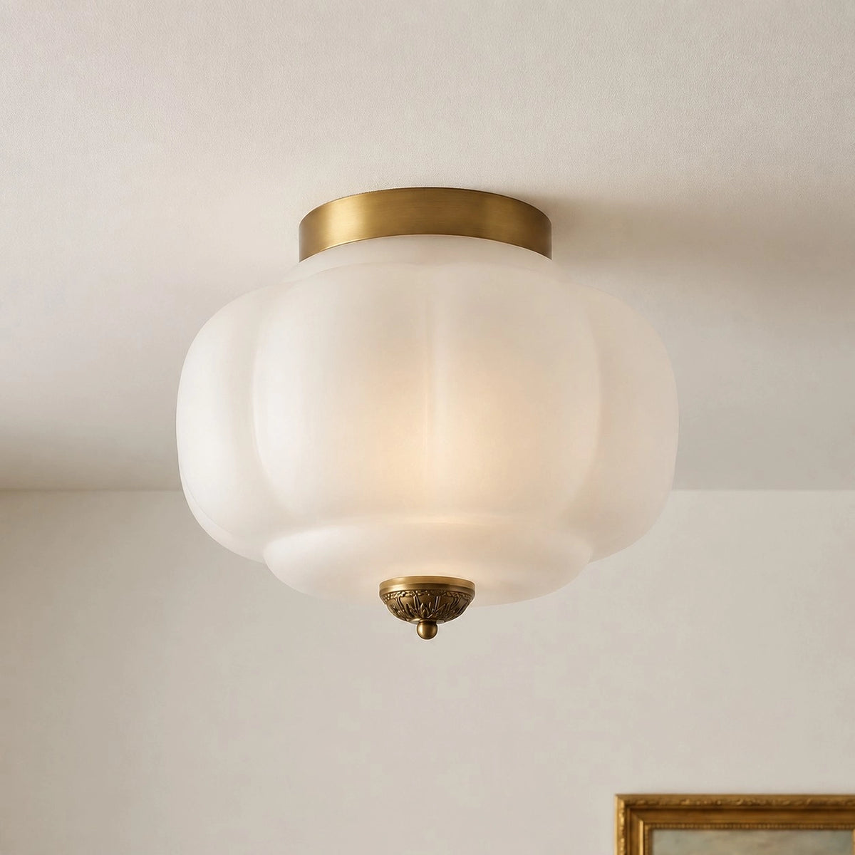Lumi Vintage Milk Glass Semi Flush Mount Eloise Ceiling Light Lumi Vintage Milk Glass Semi Flush Mount Eloise Ceiling Light
