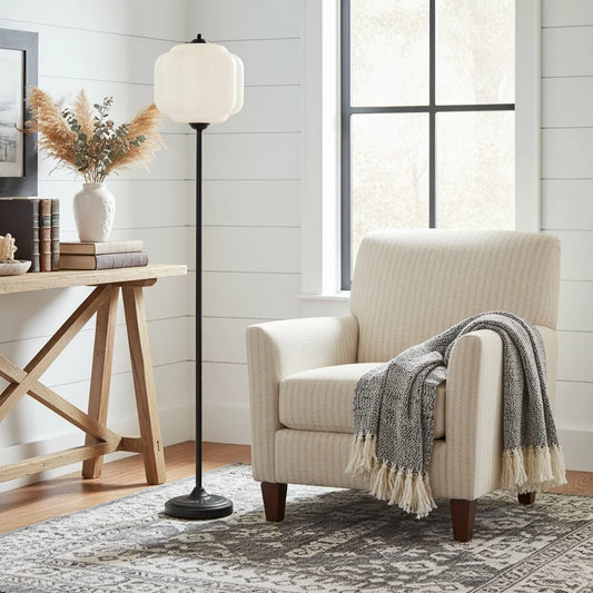 Lumi Vintage Opal Textured Glass Eloise Floor Light