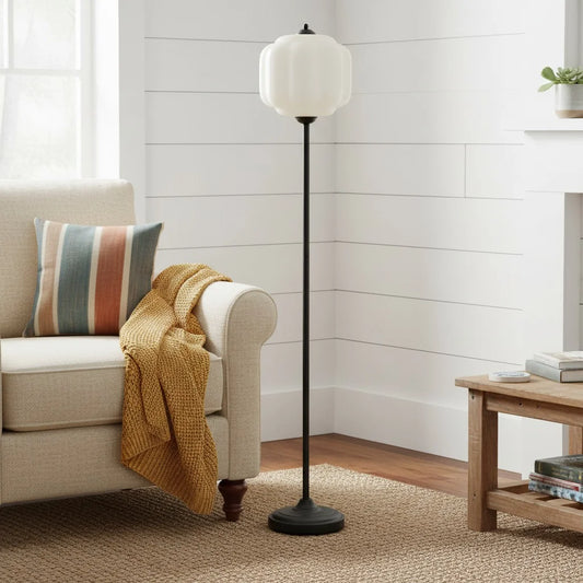 Lumi Vintage Opal Textured Glass Eloise Floor Light