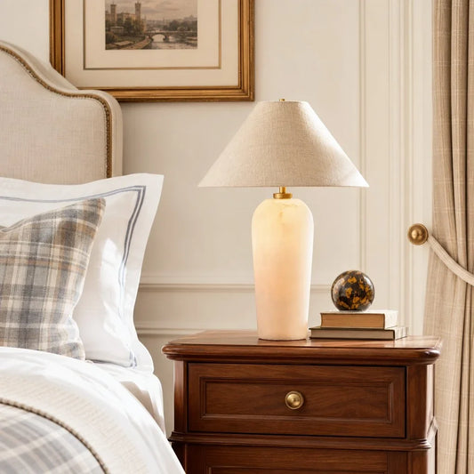 Cecily Transitional Alabaster Table Lamp