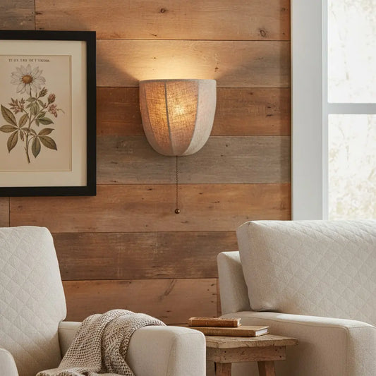 Applique murale Lysenn en lin naturel rustique 