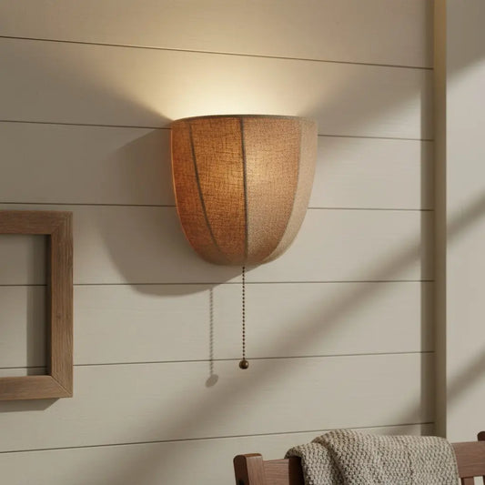 Lysenn Rustic Natural Linen Wall Sconce