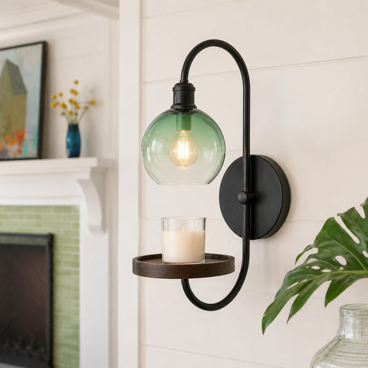 Maeve Retro Glass Candle Tray Aromatherapy Wall Sconce