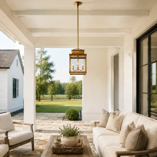 Makhai Industrial Outdoor Lantern Glass Pendant Light