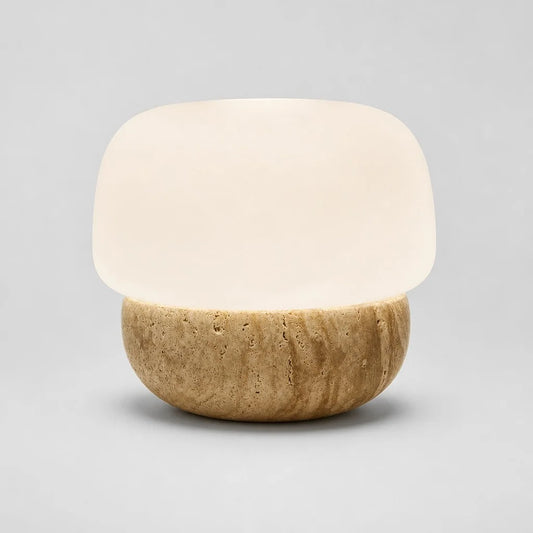 Marcel Modern Travertine Mushroom Table Light
