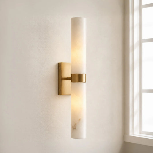 Applique murale double tube en albâtre moderne Marcellus 