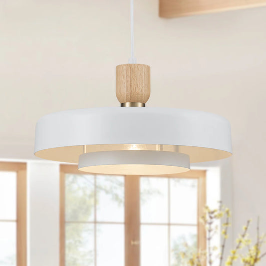 Maren Nordic 1-Light  White Tiered Pendant Light