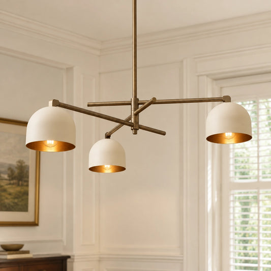 Maren Minimalist Metal Dome Linear Chandelier