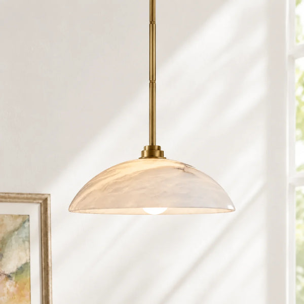 Marielle Modern Alabaster Dome Pendant Light