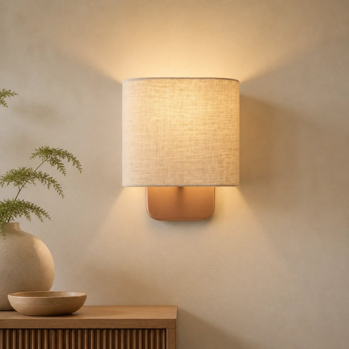 Maris Moderne Linnen Kap Metalen Wandlamp