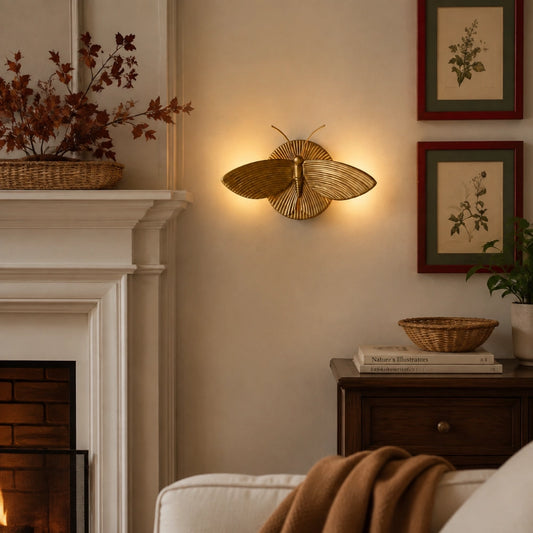 Marlow Vintage Art Deco Moth Resin Wall Sconce