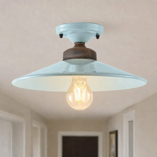 Matteo Retro Ceramic Semi Flush Ceiling Light