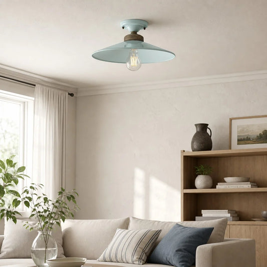 Matteo Retro Ceramic Semi Flush Ceiling Light