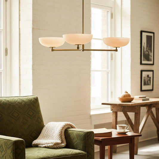 Melanie Vintage 3-Light Champagne Glass Chandelier