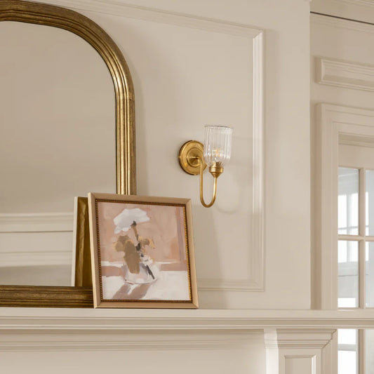 Menae Vintage Industrial Cylinder Ribbed Glass Wall Sconce