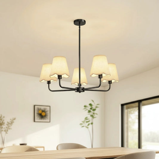 Mira Modern Multi-Arm Fabric Shade Chandelier